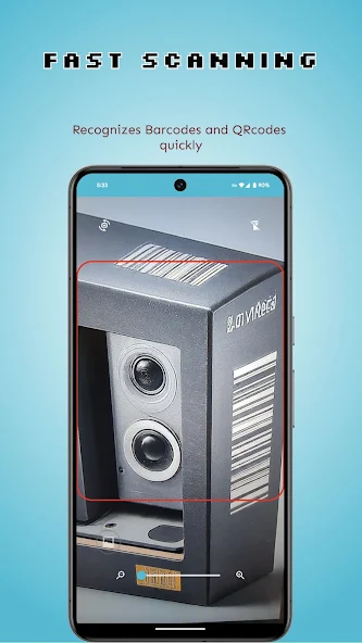 Barcode Wallet scanning a product barcode with the Android camera